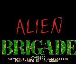 Alien Brigade title screen for Atari 7800